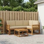 vidaXL Ensemble de canapés d'extérieur 5 pc Naturel et Beige Polyester
