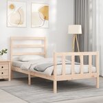 vidaXL Cadre de lit avec tête de lit 90x200 cm bois massif