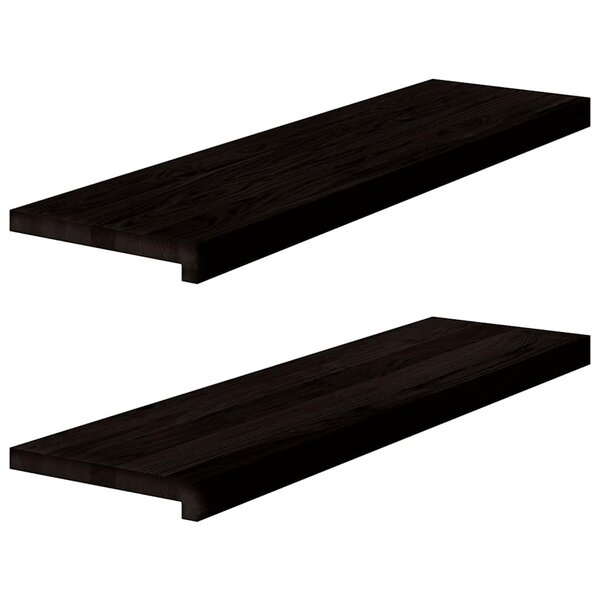 vidaXL Marches d'escalier 2 Pièces marron foncé 90x30x2 cm chêne massif