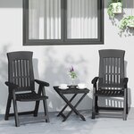 vidaXL Chaises inclinables de jardin lot de 2 anthracite PP