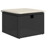 vidaXL Salon de jardin 6 Pièces avec coussins noir résine tressée