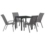 vidaXL Ensemble de salle à manger de jardin de 5 pièces - Textilène gris et acier
