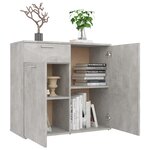 vidaXL Buffet gris béton 80x36x75 cm bois d'ingénierie