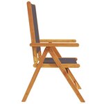 vidaXL Chaises inclinables de jardin lot de 6 tissu et bois massif