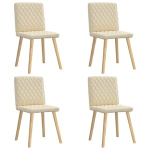 vidaXL Chaises à manger lot de 4 crème tissu