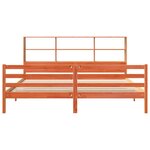 vidaXL Lit bibliothèque sans matelas cire marron 200x200cm bois massif