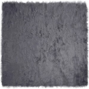 vidaXL Tapis en fausse Tafalla Anthracite 120 x 120 cm Polyester