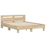 vidaXL Cadre de lit avec LED Sonoma 152 x 203 cm Bois d'ingénierie