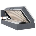vidaXL Lit de Rangement avec matelas Gris foncé 100 x 200 cm Velours