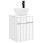 vidaXL Meuble de lavabo mural Blanc brillant 39 x 41 x 64 5 cm