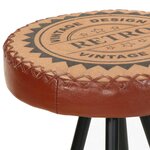 vidaXL Tabourets de bar lot de 4 cuir véritable