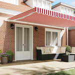 vidaXL Auvent Rouge et Blanc 500 x 300 x 165 cm Polyester et métal