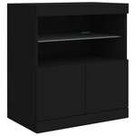 vidaXL Buffet avec lumières LED noir 142 5x37x67 cm