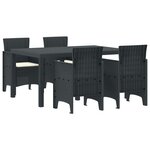 vidaXL Ensemble de Salle à Manger 5 Pièces avec Coussins Anthracite Rattan Poly