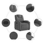 vidaXL Fauteuil inclinable en tissu gris foncé