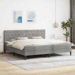 vidaXL Cadre de lit avec matelas Gris clair 180 x 200 cm Velours