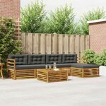 vidaXL Ensemble de canapés d'extérieur 6 pc Naturel et Anthracite
