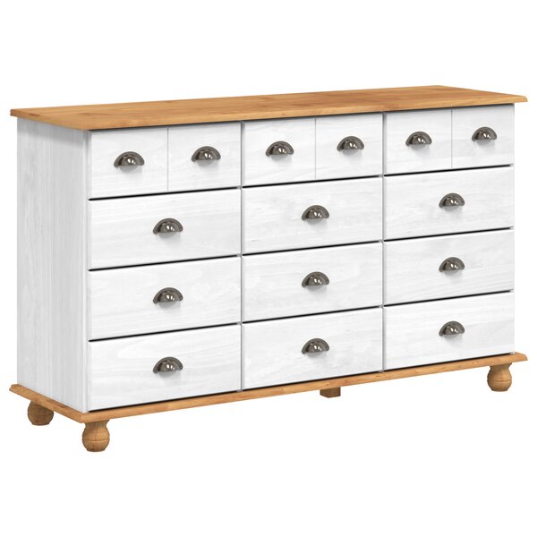vidaXL Commode "ASKIM" Blanche 79x40x133.5 cm en bois massif de pin