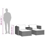 vidaXL Salon de jardin 5 Pièces avec coussins noir résine tressée acacia