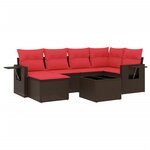vidaXL Salon de jardin avec coussins 7 Pièces marron résine tressée