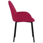 vidaXL Chaises à manger lot de 2 Rouge bordeaux Velours