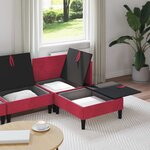 vidaXL Ensemble de meubles pour le salon 4 Pièces Bordeaux Velours
