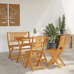 Ensemble Bistro de Jardin Pliable 4 Pièces en Bois Massif d'Acacia vidaXL