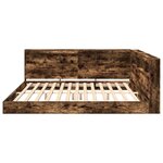 vidaXL Lit Bibliothèque Chêne fumé 180 x 200 cm Bois d'ingénierie