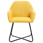 vidaXL Chaises à manger lot de 2 jaune tissu