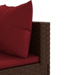 vidaXL Salon de jardin 6 Pièces avec coussins Marron Résine tressée