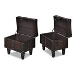 vidaXL Ensemble de bancs de rangement 3 Pièces Marron