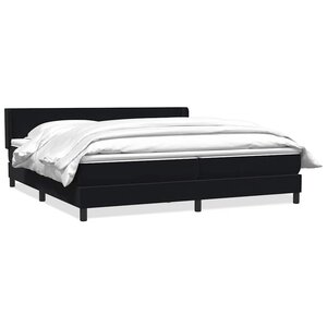 vidaXL Sommier à lattes de lit avec matelas noir 180x210 cm velours