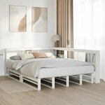 vidaXL Lit bibliothèque sans matelas blanc 135x190 cm bois pin massif
