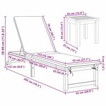 vidaXL Transat 3 Pièces Marron 35 x 35 x 34cm Bois d'acacia massif