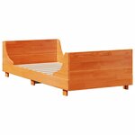 vidaXL Lit bibliothèque sans matelas cire marron 100x200cm bois massif