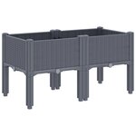 vidaXL Jardinière avec pieds gris 80x40x42 cm PP