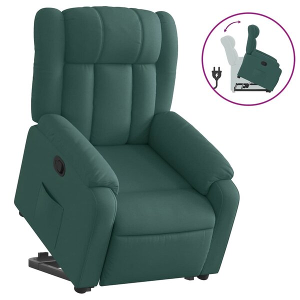 vidaXL Fauteuil inclinable vert foncé tissu