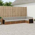vidaXL Ensemble de canapés d'extérieur 6 pc Naturel et gris clair