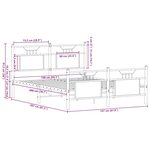 vidaXL Cadre de lit sans matelas chêne fumé 150x200 cm bois ingénierie