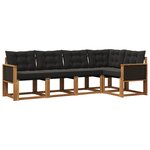 vidaXL Ensemble de canapés d'extérieur 5 pc Naturel et noir