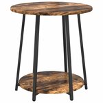 Table d'appoint vidaXL 2 Pièces en chêne fumé  bois d'ingénierie et métal