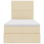 vidaXL Lit de rangement LED avec matelas Crème 90 x 200 cm Tissu