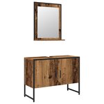 vidaXL Ensemble de meubles de salle de bain 2 pièces en bois ancien et bois aggloméré