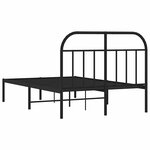vidaXL Cadre de lit métal sans matelas avec tête de lit noir 120x200cm