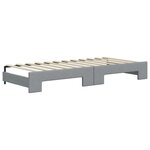 vidaXL Lit de jour avec gigogne et tiroirs gris clair 90x200 cm tissu