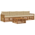 vidaXL Ensemble de canapés d'extérieur 5 pc Naturel et Beige