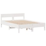 vidaXL Cadre de lit sans matelas blanc 135x190 cm bois de pin massif