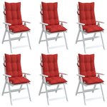 vidaXL Coussins de chaise à dossier haut lot de 6 rouge tissu oxford