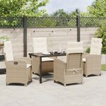 vidaXL Ensemble de salle à manger pour jardin 5 Pièces Beige polyrotin