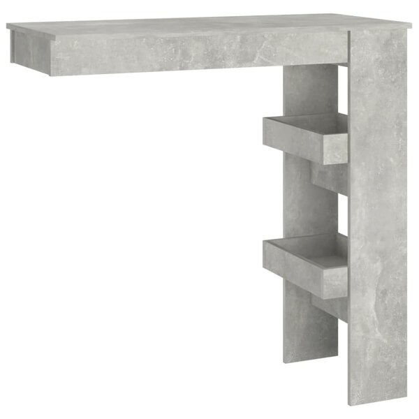 vidaXL Table de bar murale Gris Béton 102x45x103 5cm Bois d'ingénierie